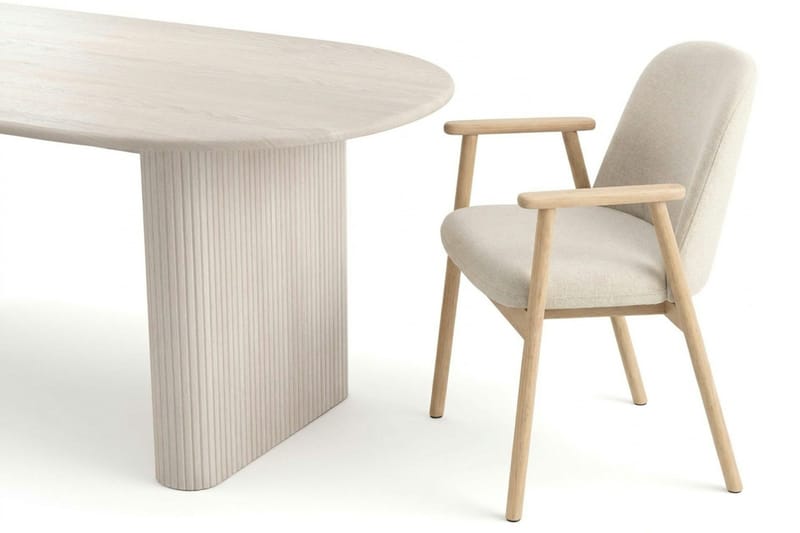 Noira Matgrupp rektangulärt 220 cm Vitlaserad med 6 Reciclar Matstolar - Vitlaserad - Products - Möbler - Bord & matgrupp - Matgrupp