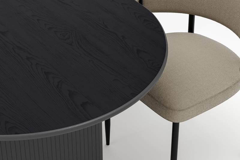 Noira Ovalt Matbord 220 cm med 6 Sawako Stolar - Svart - Products - Möbler - Bord & matgrupp - Matgrupp