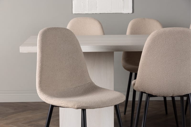 Olga Matgrupp 200 cm Rektangulär med 6 Polar Stolar - Beige - Products - Möbler - Bord & matgrupp - Matgrupp