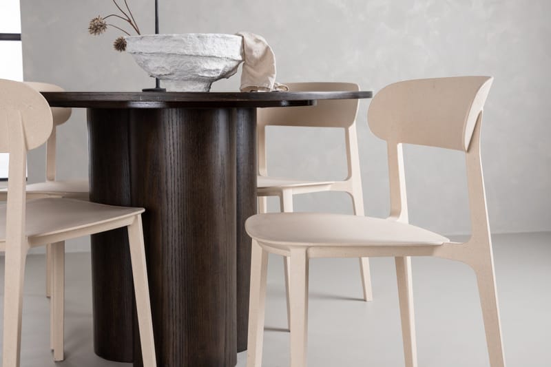 Olivia Matgrupp 110 cm Rund med 4 Åstol stolar - Beige - Products - Möbler - Bord & matgrupp - Matgrupp