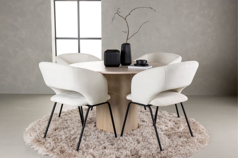 Olivia Matgrupp 110 cm Rund med 4 Day stolar - Whitewash - Products - Möbler - Bord & matgrupp - Matgrupp