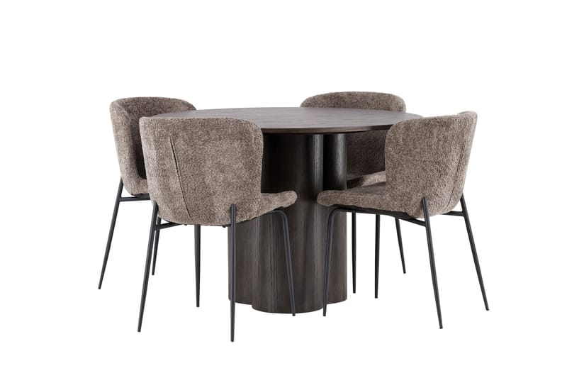 Olivia Matgrupp 110 cm Rund med 4 Modesto stolar - Beige - Products - Möbler - Bord & matgrupp - Matgrupp
