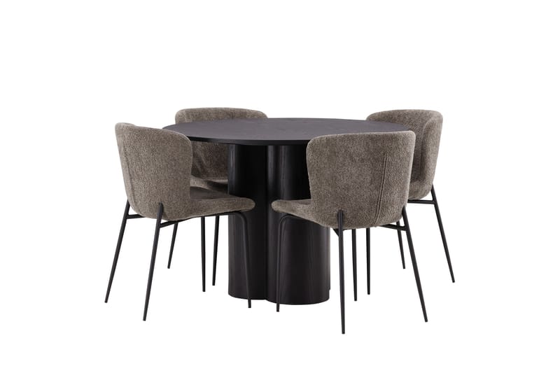 Olivia Matgrupp 110 cm Rund med 4 Modesto Stolar - Beige - Products - Möbler - Bord & matgrupp - Matgrupp