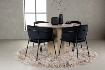 Olivia Matgrupp 110 cm Rund med 4 Selma Stolar - Svart - Products - Möbler - Bord & matgrupp - Matgrupp