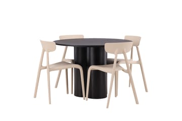 Olivia Matgrupp 110 cm Rund med 4 Ursholmen Stolar - Beige - Products - Möbler - Bord & matgrupp - Matgrupp