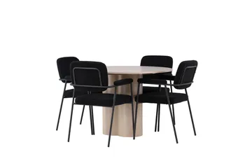 Olivia Matgrupp 110 cm Rund med 4 Yesterday stolar - Whitewash - Products - Möbler - Bord & matgrupp - Matgrupp