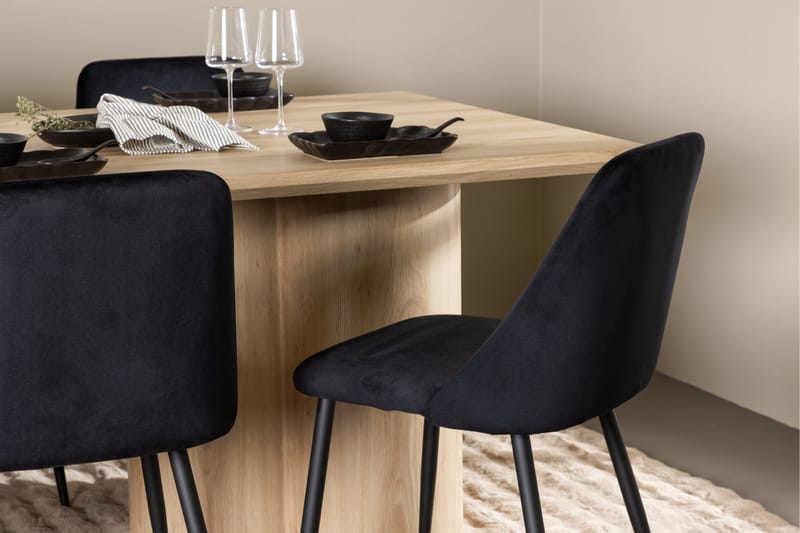 Olivia Matgrupp 210 cm Rektangulär med 6 Night stolar - Whitewash/Svart - Products - Möbler - Bord & matgrupp - Matgrupp