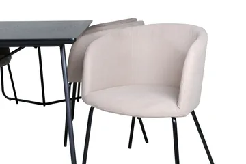 Petra Matgrupp 190 cm Rektangulär med 6 Berit stolar - Beige - Products - Möbler - Bord & matgrupp - Matgrupp