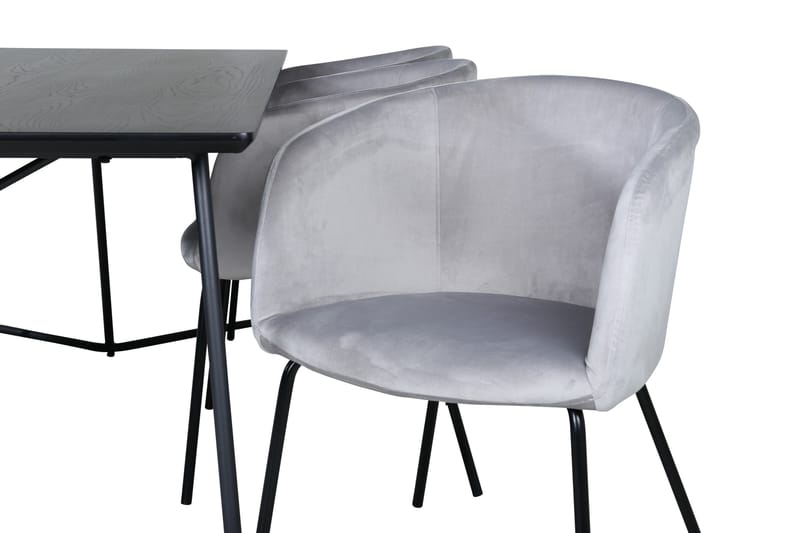 Petra Matgrupp 190 cm Rektangulär med 6 Berit stolar - Svart - Products - Möbler - Bord & matgrupp - Matgrupp