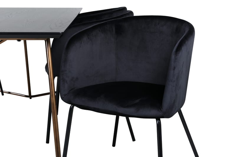 Petra Matgrupp 190 cm Rektangulär med 6 Berit stolar - Svart - Products - Möbler - Bord & matgrupp - Matgrupp