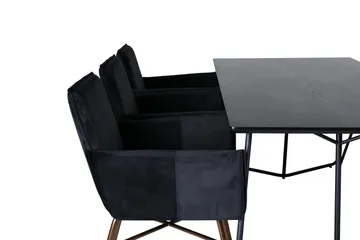 Petra Matgrupp 190 cm Rektangulär med 6 Petra stolar - Svart - Products - Möbler - Bord & matgrupp - Matgrupp