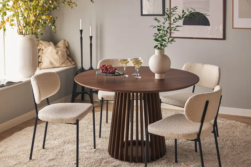 Peyra Runt Matbord 120 cm för 4 personer Köksbord i trä - Valnöt - Products - Möbler - Bord & matgrupp - Matbord & köksbord