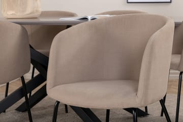 Piazza Matgrupp 180 cm Rektangulär med 6 Berit stolar - Beige - Products - Möbler - Bord & matgrupp - Matgrupp