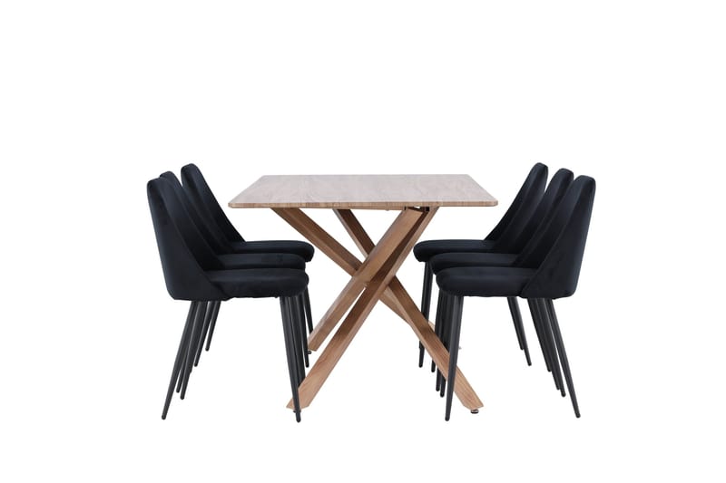 Piazza Matgrupp 180 cm Rektangulär med 6 Night stolar - Mocca/Svart - Products - Möbler - Bord & matgrupp - Matgrupp