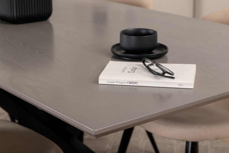 Piazza Matgrupp 180 cm Rektangulär med 6 Velvet stolar - Beige - Products - Möbler - Bord & matgrupp - Matgrupp