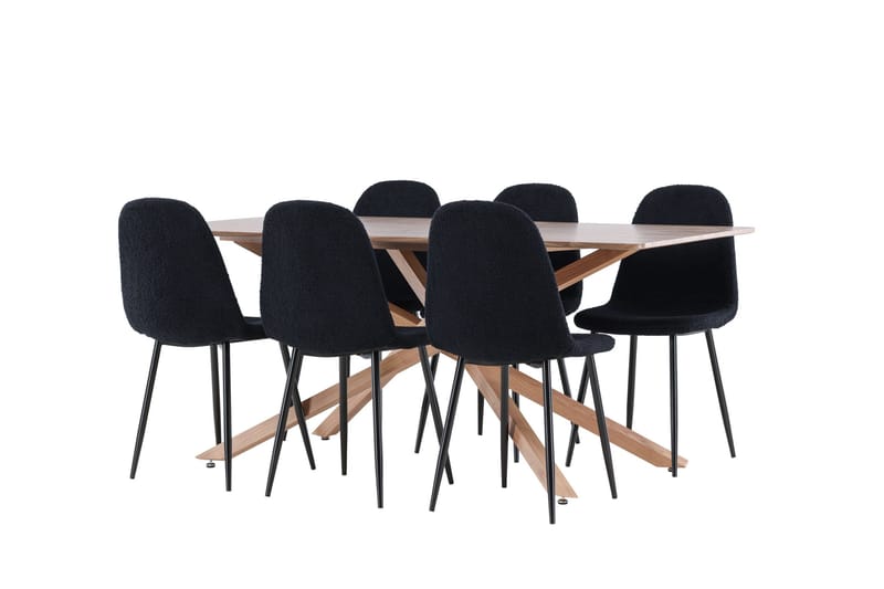 Piazza Matgrupp 180 cm Rektangulär med 6 Polar stolar - Mocca/Svart - Products - Möbler - Bord & matgrupp - Matgrupp