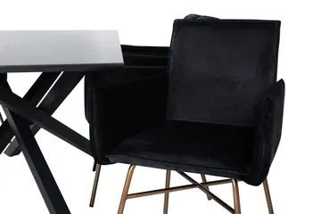 Piazza Matgrupp 180 cm Rektangulär med 6 Petra stolar - Svart - Products - Möbler - Bord & matgrupp - Matgrupp