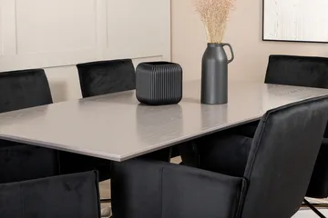 Piazza Matgrupp 180 cm Rektangulär med 6 Petra stolar - Svart - Products - Möbler - Bord & matgrupp - Matgrupp