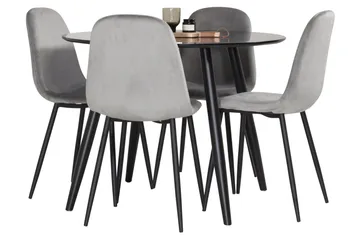 Plaza Matgrupp 100 cm Rund med 4 Polar stolar - Svart - Products - Möbler - Bord & matgrupp - Matgrupp