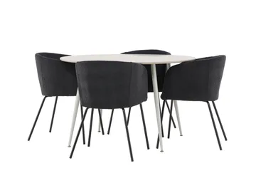 Plaza Matgrupp 120 cm Rund med 4 Berit stolar - Beige/Svart - Products - Möbler - Bord & matgrupp - Matgrupp