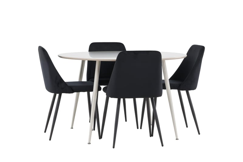 Plaza Matgrupp 120 cm Rund med 4 Night stolar - Beige/Svart - Products - Möbler - Bord & matgrupp - Matgrupp