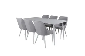 Polar Matgrupp 180 cm Rektangulär med 6 Plaza stolar - Grå - Products - Möbler - Bord & matgrupp - Matgrupp