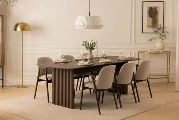 Richeto Matbord Rökt Ek 240 cm med 6 Reciclar Matstolar - Rökt ek/ Greige - Products - Möbler - Bord & matgrupp - Matgrupp