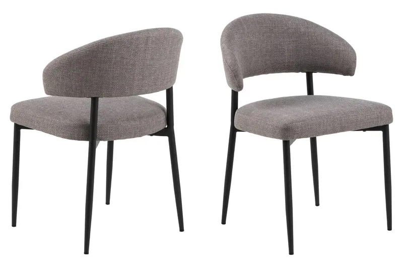 Richeto Matbord Rökt Ek 240 cm med 6 Sawako Greige Stolar - Rökt ek/Greige - Products - Möbler - Bord & matgrupp - Matgrupp