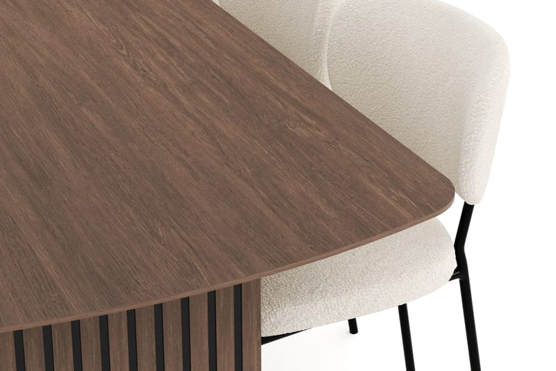 Richeto Matgrupp Rökt Ek 240 cm med 6 Gemmiano Matstolar - Rökt ek - Products - Möbler - Bord & matgrupp - Matgrupp