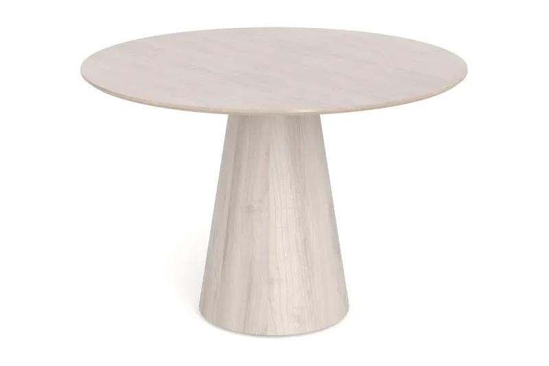 Siena Litet Matbord Runt 110cm Fanér, Vitpigmenterat