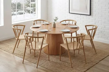 Siena Matbord Runt 130cm Fanér - Ek - Products - Möbler - Bord & matgrupp - Matbord & köksbord