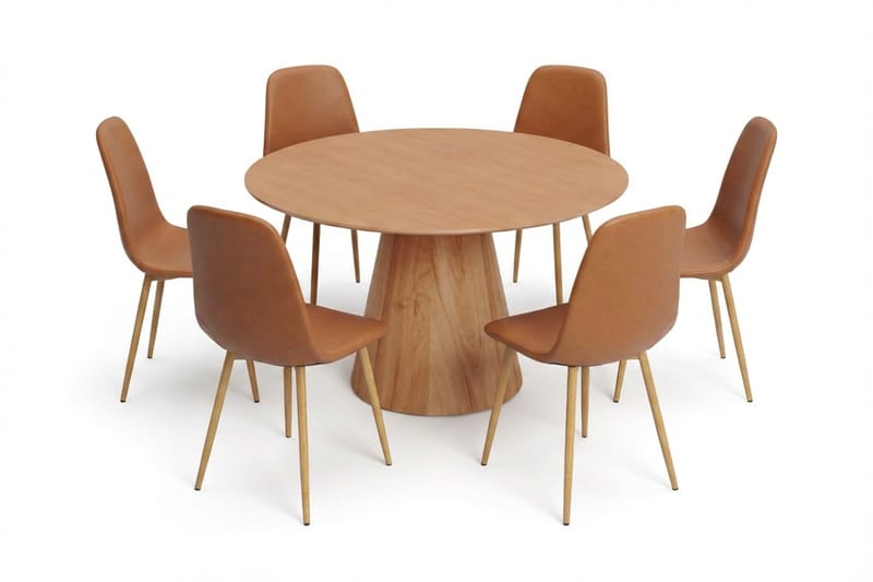 Siena Matgrupp runt 130 cm Ek med 6 Nibe Matstolar - Ek - Products - Möbler - Bord & matgrupp - Matgrupp