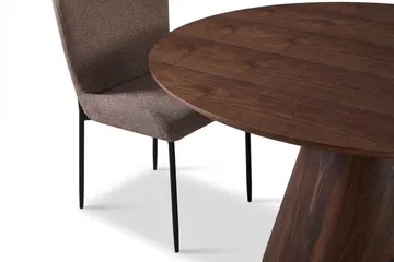 Siena Matgrupp runt 130 cm Valnöt med 6 Elsie Matstolar - Valnöt/Grå - Products - Möbler - Bord & matgrupp - Matgrupp