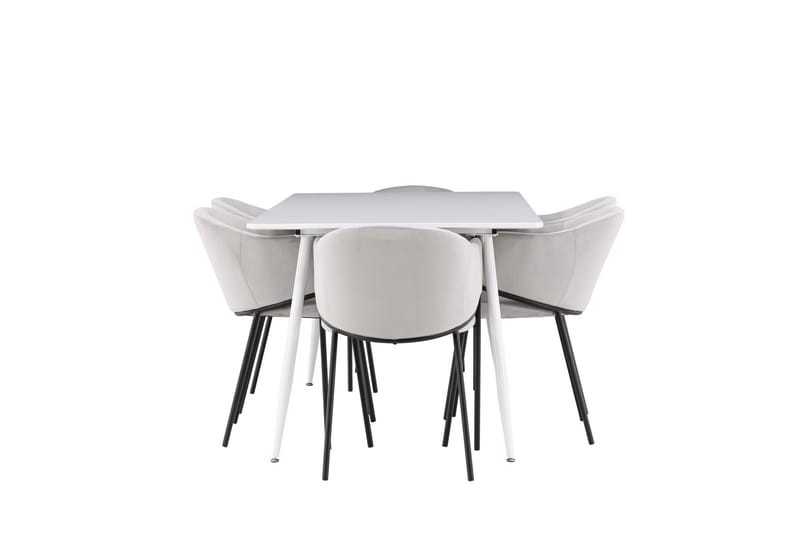 Silar Matgrupp 180 cm Rektangulär med 6 Evelina stolar - Vit/Grå - Products - Möbler - Bord & matgrupp - Matgrupp