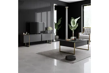 Luxe Soffbord 90x40 cm Svart/Guld - Hanah Home - Products - Möbler - Bord & matgrupp - Soffbord