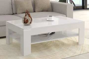 Perkhill Soffbord 120 cm med Förvaring Hylla - Vit - Products - Möbler - Bord & matgrupp - Soffbord - Soffbord med förvaring