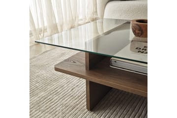 Soffbord Rubby Rektangel Valnöt / Transparent - Valnöt / Transparent - Products - Möbler - Bord & matgrupp - Soffbord