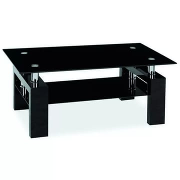 Soffbord 110 x 60 cm - Svart / Glas - Svart - Products - Möbler - Bord & matgrupp - Soffbord - Soffbord med förvaring