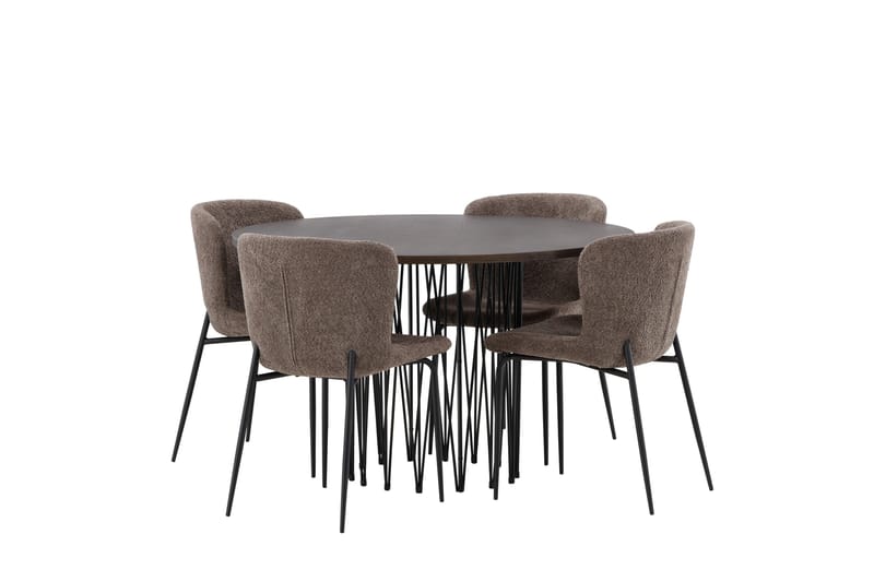 Stone Matgrupp 120 cm Rund med 4 Modesto stolar - Beige - Products - Möbler - Bord & matgrupp - Matgrupp