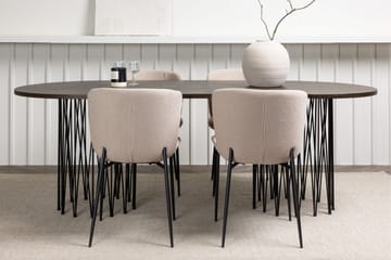 Stone Matgrupp 220 cm Oval med 4 Modesto stolar - Beige - Products - Möbler - Bord & matgrupp - Matgrupp