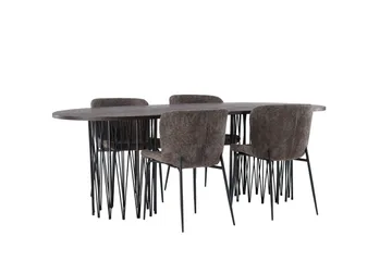 Stone Matgrupp 220 cm Oval med 4 Modesto stolar - Mörkgrå - Products - Möbler - Bord & matgrupp - Matgrupp