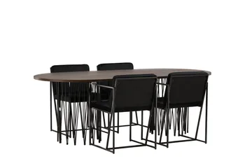 Stone Matgrupp 220 cm Oval med 4 Richmond stolar - Svart - Products - Möbler - Bord & matgrupp - Matgrupp