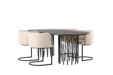 Stone Matgrupp 220 cm Oval med 4 Simrishamn stolar - Beige - Products - Möbler - Bord & matgrupp - Matgrupp