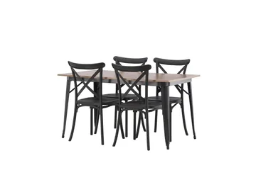 Tempe Matgrupp 140 cm Rektangulär med 4 Crosett stolar - Svart - Products - Möbler - Bord & matgrupp - Matgrupp