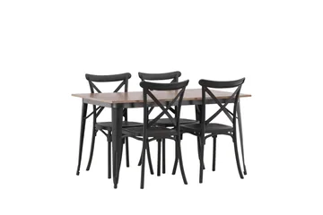 Tempe Matgrupp 140 cm Rektangulär med 4 Crosett stolar - Svart - Products - Möbler - Bord & matgrupp - Matgrupp