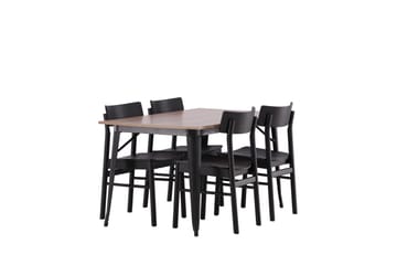 Tempe Matgrupp 140 cm Rektangulär med 4 Montros stolar - Svart - Products - Möbler - Bord & matgrupp - Matgrupp