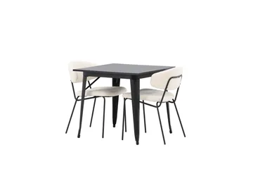 Tempe Matgrupp 80 cm Rektangulär med 2 Chico Stolar - Svart - Products - Möbler - Bord & matgrupp - Matgrupp