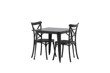 Tempe Matgrupp 80 cm Rektangulär med 2 Crosett stolar - Svart - Products - Möbler - Bord & matgrupp - Matgrupp