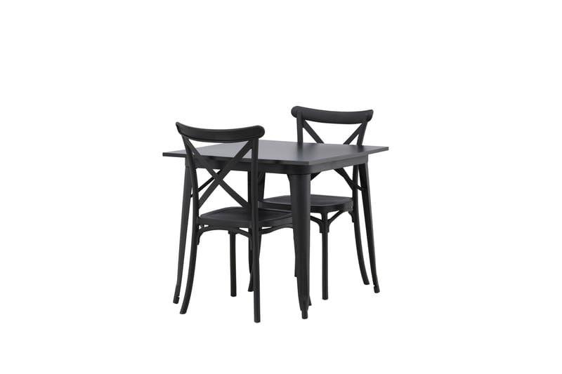Tempe Matgrupp 80 cm Rektangulär med 2 Crosett stolar - Svart - Products - Möbler - Bord & matgrupp - Matgrupp