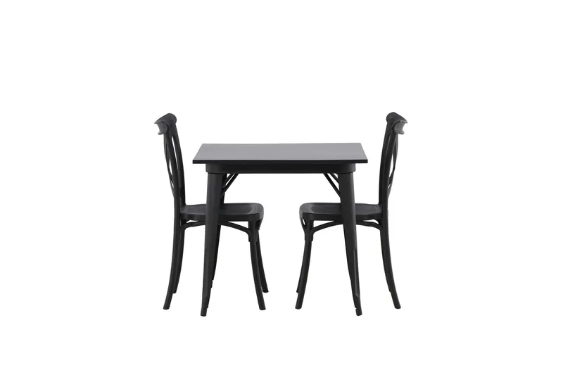 Tempe Matgrupp 80 cm Rektangulär med 2 Crosett stolar - Svart - Products - Möbler - Bord & matgrupp - Matgrupp
